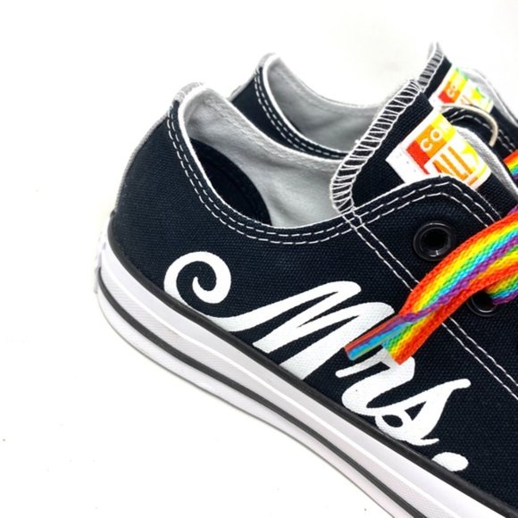 Converse Ctas Low Top Canvas Black Wedding Women's Sneakers Custom 171213C-BLWT - Picture 6 of 12